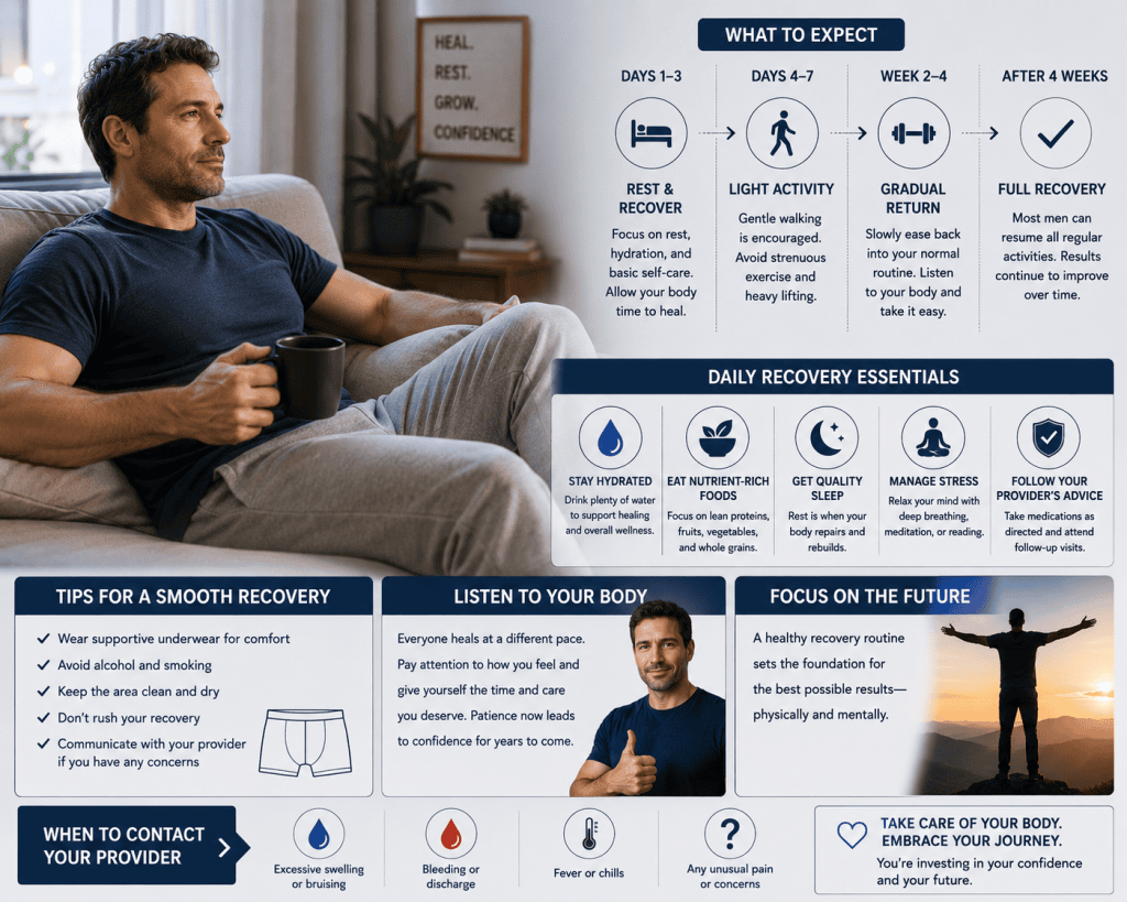 healthy recovery after girth enhancement